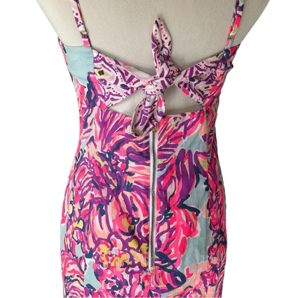 Lilly Pulitzer Shelli Serene Blue  Big escapade back Tie dress sz 4 - Picture 6 of 9